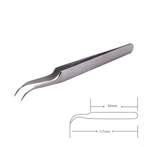 Juego de pinzas para extensión de pestañas de acero inoxidable para mujer, pinzas para pestañas puntiagudas de 90 grados para pestañas voluminosas - Product Image 2