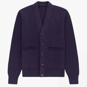 Cardigan tricoté violet pour femme, col en V, manches longues, broderie florale, respirant, style vintage, haut d'été - Product Image 6