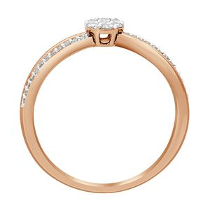 Custom 14K Rose Gold Diamond Cluster <b>Ring</b> Crossover Bypass Split Shank Band <b>Dainty</b> Real Diamond Jewelry Wholesale For Women - Product Image 2