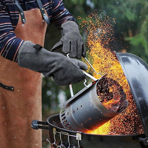 Gants de soudage de haute qualité résistants à la chaleur, fournis directement par l'usine, en cuir de vachette, pour la sécurité au travail. - Product Image 3