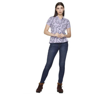 Tissu respirant décontracté en polyester/coton de haute qualité pour chemise à manches courtes pour femme, logo personnalisé, vente en gros directe d'usine - Product Image 1