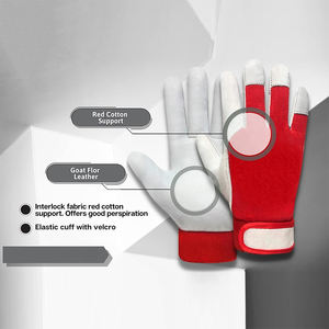 Gants de travail d'assemblage en cuir véritable pour adultes, à doigts entiers, avec manchette élastique et fermeture Velcro – Offre Spéciale - Product Image 6