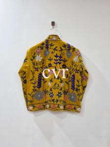 Handmade Eco-Friendly Uzbek Outerwear <b>Coat</b> Velvet Suzani Winter Boho Embroidered Women's Luxury <b>Coat</b> for Party Wear - Product Image 4