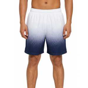 Pantalones Cortos Deportivos para Hombre, Degradado, Cintura Media, Elásticos, de Secado Rápido, Tejido de Poliéster, Casuales, Tipo Bermuda - Product Image 1