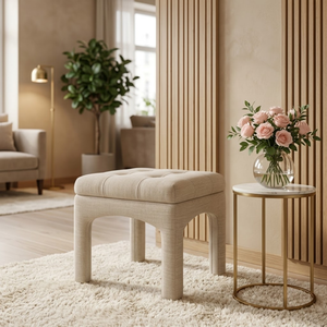 Fauteuil inclinable électrique avec repose-pieds, design minimaliste, tissu en coton durable, revêtement beige doux, rembourrage en mousse - Product Image 1