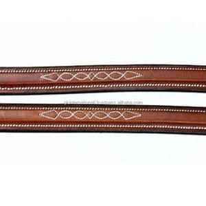 Correa de cuero para cejas de caballo, banda de cuero prémium con relleno suave y costuras de bordes, todas las formas, elegante, cosido, negro, marrón o bronceado - Product Image 2