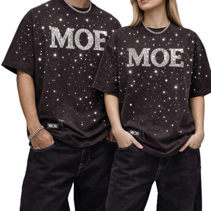 Chemises pour hommes en coton, design premium entièrement orné de strass, coupe ample streetwear, t-shirts de haute qualité, personnalisation en gros - Product Image 4