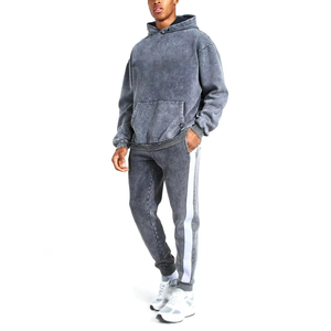 Sweat à capuche en coton uni délavé, style vintage hip-hop, coupe oversize, pour hommes et femmes, collection printemps, vente en gros OEM - Product Image 6