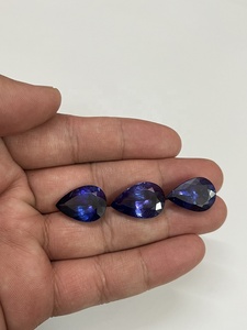 Tanzanite naturelle de forme poire, couleur bleue de haute qualité, ensemble de trois pierres, 39,10 carats, pierres précieuses en vrac, certifiées IGI, traitées thermiquement - Product Image 3
