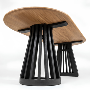 Grandes tables rondes en teck massif, écologiques, durables, idéales pour les grands rassemblements à un prix économique - Product Image 4