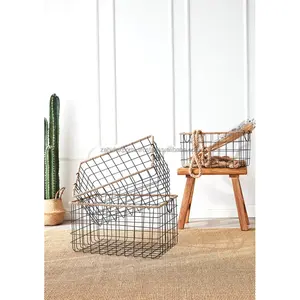 Cesta de Alambre de Hierro Dorada de Lujo con Asa de Madera, Colador Moderno Plegable con Ganchos, Apto para Lavavajillas, Accesorio Multiusos para Cocina del Hogar - Product Image 2