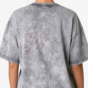 T-shirts pour femmes à manches courtes, coupe oversize, personnalisables, vierges, effet délavé à l'acide, style vintage, en tissu épais - Product Image 4