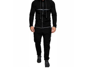 Ensemble de survêtement respirant imprimé pour homme, idéal pour le fitness, la gym et la course à pied, séchage rapide, 100 % coton molletonné, collection Printemps - Product Image 5