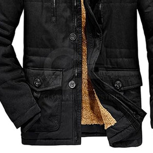 Parka d'hiver chaude pour homme avec capuche en fausse fourrure 2026 – Veste d'hiver pour homme avec capuche en fausse fourrure - Product Image 4