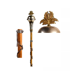 Masse de cérémonie professionnelle en acier inoxydable à tête dorée, personnalisable, style écossais, pour trompettes de fanfare et trompettes de marche - Product Image 4