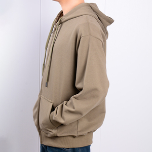 High Quality Custom 320GSM Men's Hooded Zip-Up Hoodies Cotton Zipper Hoodies With Embroidered Printed Logo for Unisex - Product Image 3