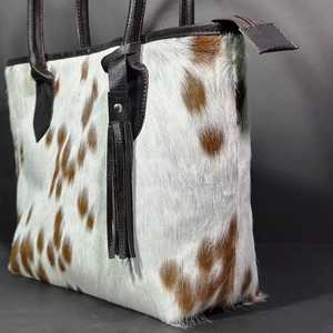 Leather Hair On Tote Bag Cowhide <b>Handbag</b> Women Shoulder Purse Fashion Casual Stylish Daily Use Tote Bag LHTB-0082 - Product Image 4