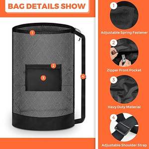 Bolsa de Deporte de Gran Capacidad y Alta Calidad con Cordón, para Entrenamiento de Fútbol, Bolsa de Malla Extra Grande para Accesorios, de Poliéster, Tamaño Personalizado - Product Image 5