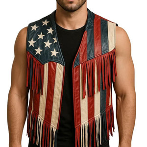 <b>Men</b> Fringe Vest Cowboy Western Leather Sleeveless <b>Jacket</b> <b>Suede</b> Tassel Rodeo Motorcycle Festival Wear Premium OEM Apparel - Product Image 4