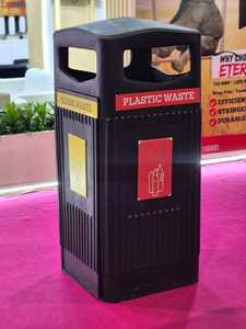 Standing Without <b>Lid</b> Eco-Friendly Geometry DIY Printed Rectangular Wood 80L Indoor/Outdoor Storage <b>Bucket</b> - Product Image 4