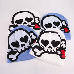 Bonnet en acrylique tricoté personnalisé avec motif de personnage, respirant, imperméable, qualité supérieure, 100 % acrylique, unisexe, pour la plage - Product Image 1