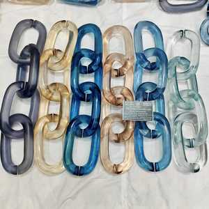 Cadena de eslabones de resina para decoración de pared, cadena transparente abierta para pared, hebilla de cadena, joyería DIY, cadena de eslabones cubanos de plástico acrílico para decoración de pared - Product Image 5