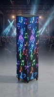 Écran LED Totem Cubique 4 Faces, Vitrine d'Affichage Numérique 96*16cm