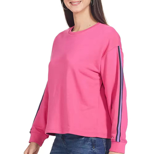 เสื้อยืดแขนยาวผู้หญิงรุ่นใหม่ ผ้าฝ้าย 100% 220 กรัม ระบายอากาศได้ดี เป็นมิตรกับสิ่งแวดล้อม ขายส่ง รับสกรีนโลโก้ เสื้อยืดผู้หญิง - Product Image 3