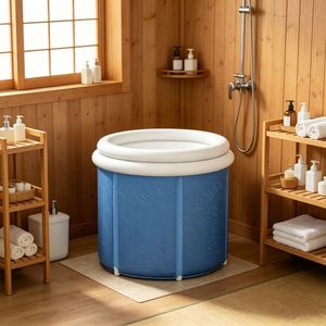 Vasca da Bagno Gonfiabile Portatile in Acciaio Inossidabile con Materiale Drop Stitch, Pieghevole per Terapia con Acqua Fredda e Recupero Sportivo all'Aperto - Product Image 1