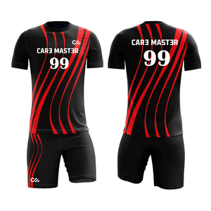 เสื้อฟุตบอลยอดนิยม ดีไซน์ล่าสุด โลโก้สั่งทำ ชุดฟุตบอล โพลีเอสเตอร์ 100% แห้งเร็ว ยืดได้สี่ทิศทาง รับผลิตแบบ OEM - Product Image 1