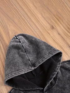 Sweat à capuche oversize de haute qualité avec imprimé cœur, 100% coton, délavé à l'acide, style streetwear, effet vieilli, délavé à la pierre - Product Image 5