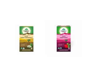 Organic India Tulsi Pack de 25 sachets de thé 1,74 g 43,5 grammes, Miel Camomille Tulsi Rose Douce 18 sachets de thé - Product Image 1