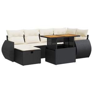 Ensemble de canapés de jardin noir et blanc crème pour mobilier de patio - Product Image 2