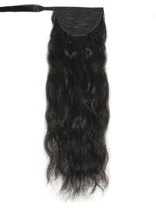 Extensiones de Cabello al por Mayor y Pelucas, Cola de Caballo Ondulada con Clip, Extensiones de Cabello de 22 Pulgadas (Negro y Marrón) - Product Image 5