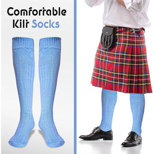 Soft Comfortable Scottish Highland Kilt Hose <b>Socks</b> for Men Traditional Wool Blend <b>Long</b> Length <b>Socks</b> OEM ODM Custom Supply - Product Image 5