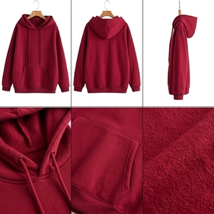 Sweat-shirt à capuche oversize uni avec poche kangourou, imprimé personnalisé - Product Image 4