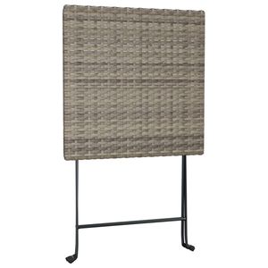 Mesa de Bistro Plegable Compacta en Ratán PE Gris y Acero con Recubrimiento en Polvo, Mesas para Exteriores - Product Image 6