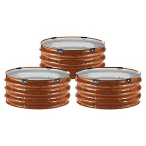 Kit de 3 bacs de culture surélevés en métal galvanisé 2x2x1 pieds, montage facile, pour jardinage extérieur et culture de légumes - Product Image 1