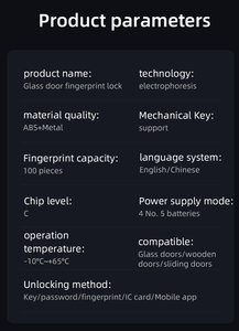 Bluetooth Digital Fingerprint Smart <b>Lock</b> Glass <b>Door</b> Aluminum Frame <b>Sliding</b> Frameless <b>Door</b> <b>Lock</b> Cloud Data Storage - Product Image 6