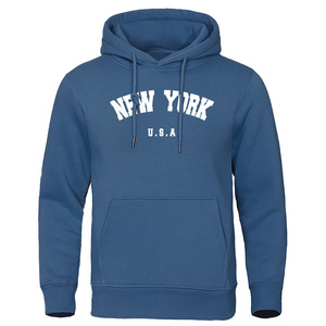 NEW YORK Letter U.S.A <b>City</b> Print Hoody <b>Men</b> Fashion Casual Long Sleeves Hooded Loose Oversize Pullover <b>Hoodie</b> Street Sweatshirt - - Product Image 6