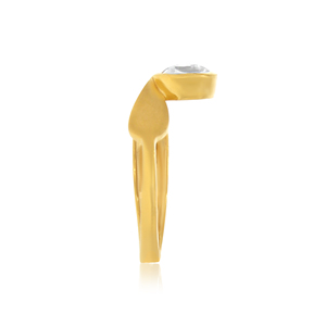 Modern Gold Plated Pear Cut Crystal <b>Adjustable</b> <b>Ring</b> for Women Minimalist Twist Band Finger <b>Ring</b> - Product Image 3