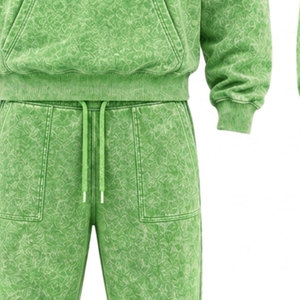 Conjunto Deportivo con Capucha Verde, 100% Algodón, Pantalones Largos con Cordón, Ropa Casual, Estilo Unisex para Adultos - Product Image 4