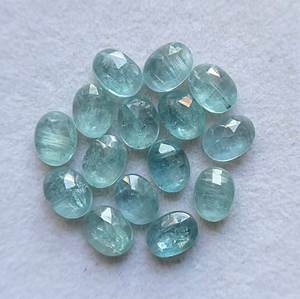 Cianita Acuática, Corte Rosa, Ovalada, Parte Posterior Plana, Lote de 15 Piezas, Piedras de Cristal Naturales para Fabricación de Joyas y Manualidades - Product Image 4