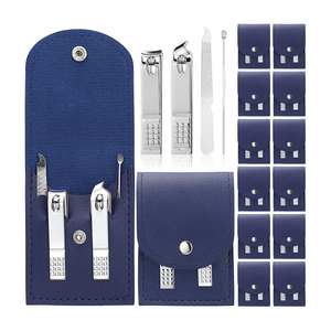 Exclusive Pocket Nail Grooming <b>Manicure</b> <b>Kits</b> with Dual Clippers Nail File Ear Pick Compact PU Leather Case for Everyday Care - Product Image 1