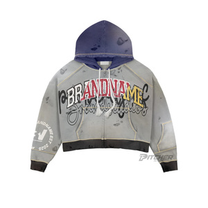 Sudaderas de corte cuadrado de alta calidad, 100% algodón grueso, con logo personalizado, para hombre, estilo urbano. - Product Image 4