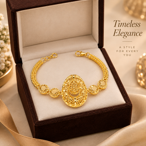 Elegant Gold Tone Crescent Filigree Necklace <b>Set</b> with Layered Chains Tassel Earrings Bracelet and Ring Wedding Jewelry for <b>Women</b> - Product Image 3