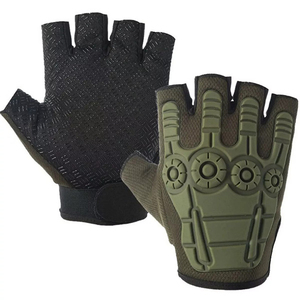 Gants tactiques en cuir demi-doigts pour la randonnée en plein air, la chasse, le sport, la gym, l'entraînement et l'équitation - Product Image 1