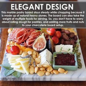 เขียงหินอ่อนยุคหินสำหรับสับโต๊ะในครัวและเคาน์เตอร์ทำอาหารทนทานน้ำหนักเบาปลอดภัยทำความสะอาดง่าย - Product Image 3