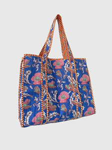 Sac fourre-tout en coton à motif floral avec broderie, design ouvert, pour le shopping toutes saisons, style bohème - Product Image 3