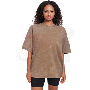 เสื้อยืดคอกลมแขนสั้นสั่งทำขายส่ง ผ้าฝ้าย 100% ทรงหลวม ระบายอากาศได้ดี แบบถัก ไหล่ตก - Product Image 4